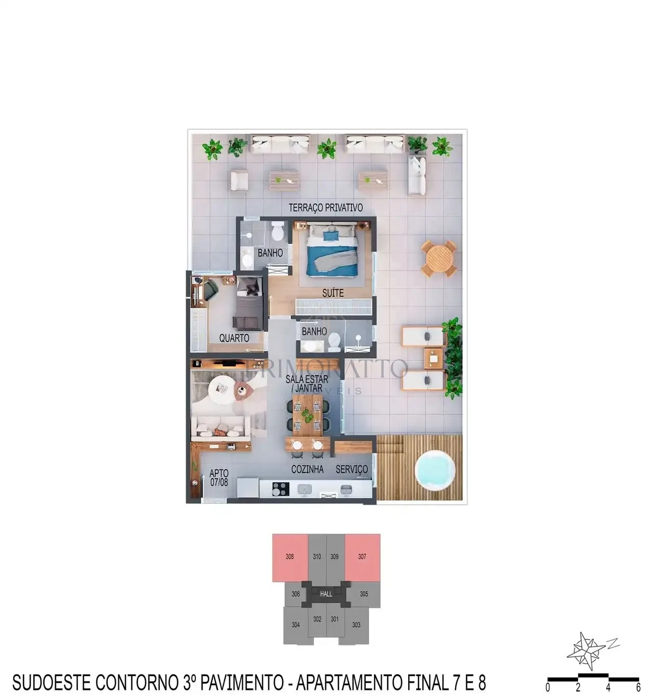 Apartamento Com Area Privativa Finais 07 E 08