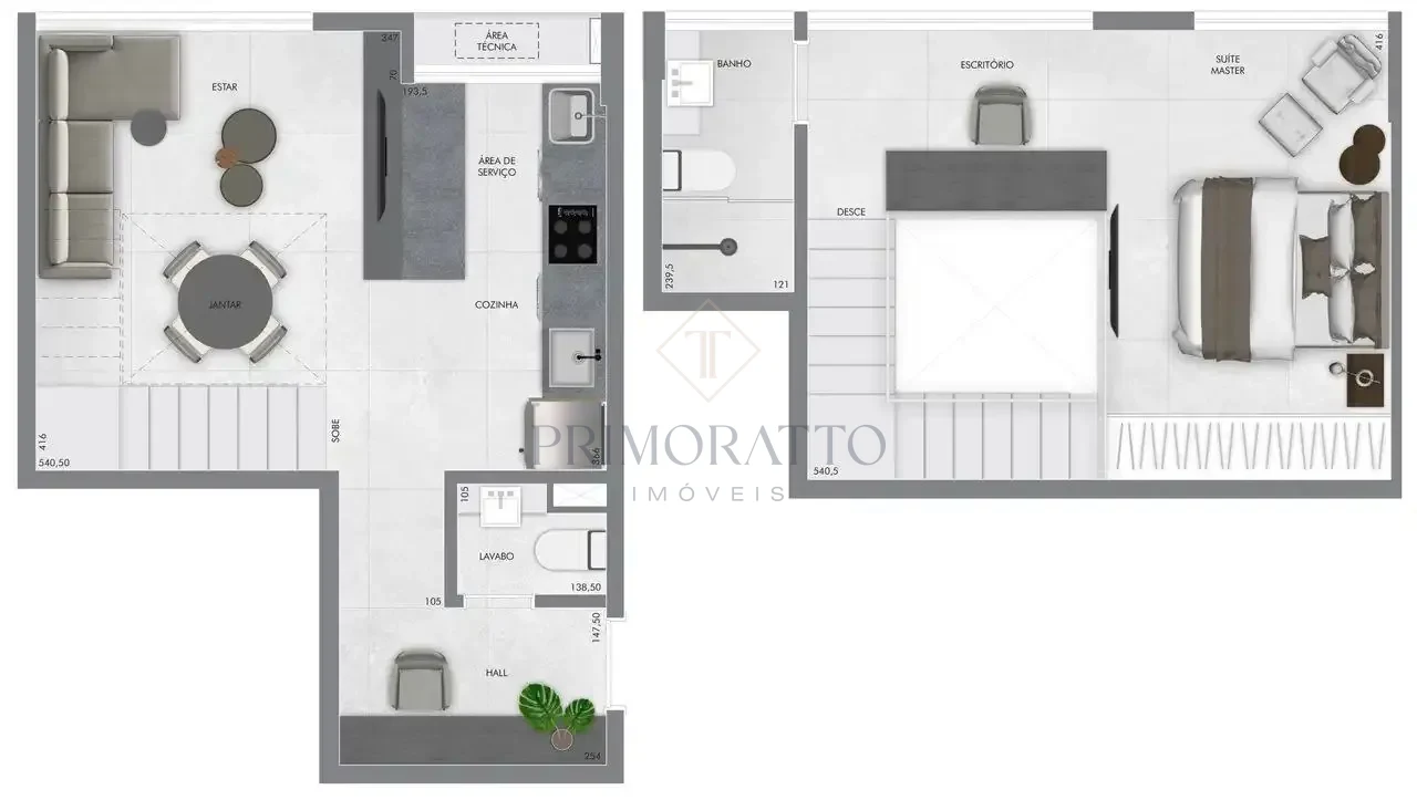 1 Suíte Duplex