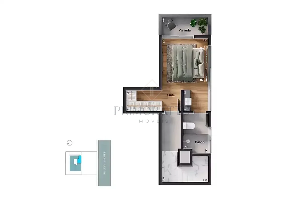 Apartamento Duplex 1 Suite