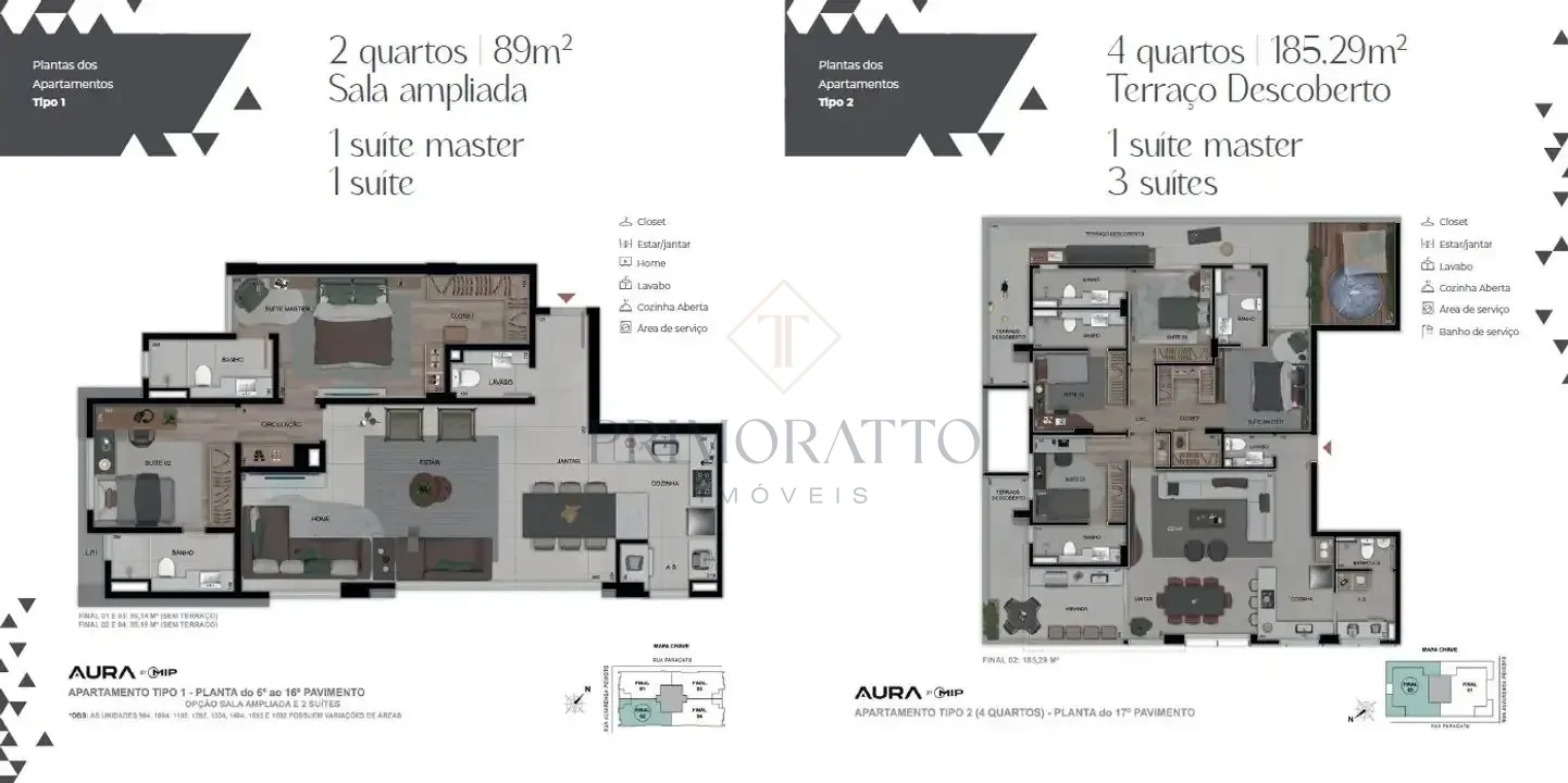 Apartamento Tipo · 6º ao 16º e 17º Pavimentos