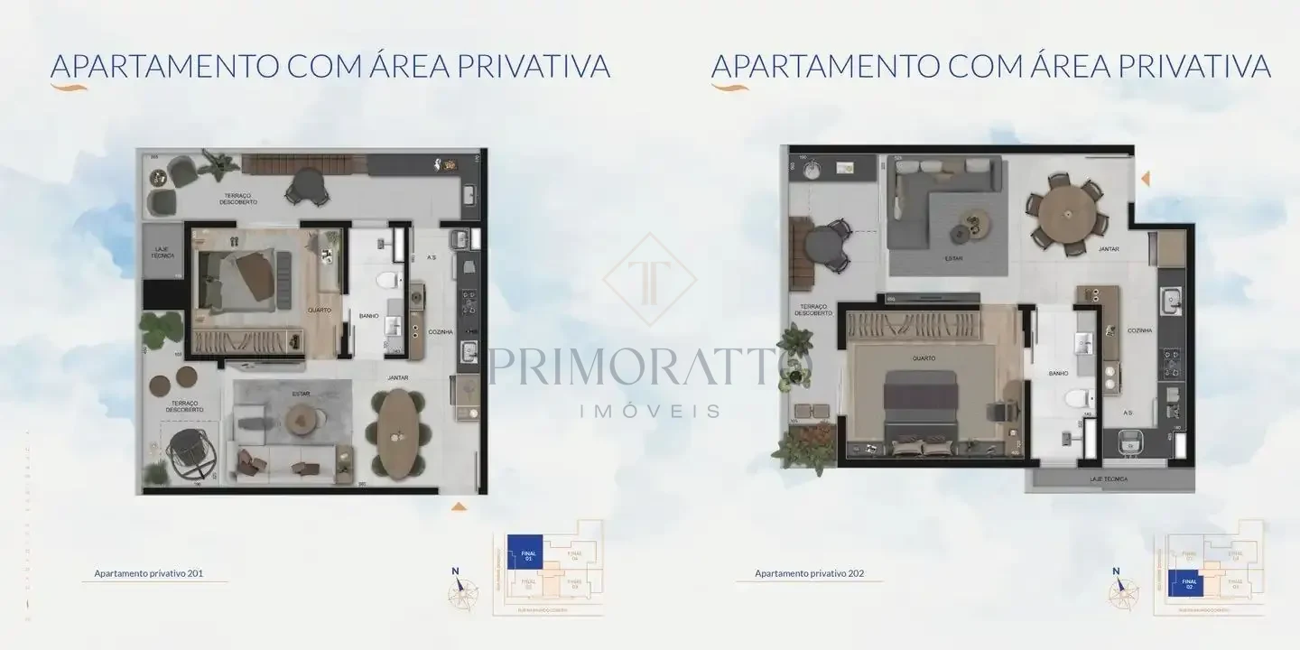 Apartamento Com Area Privativa 01 E 02