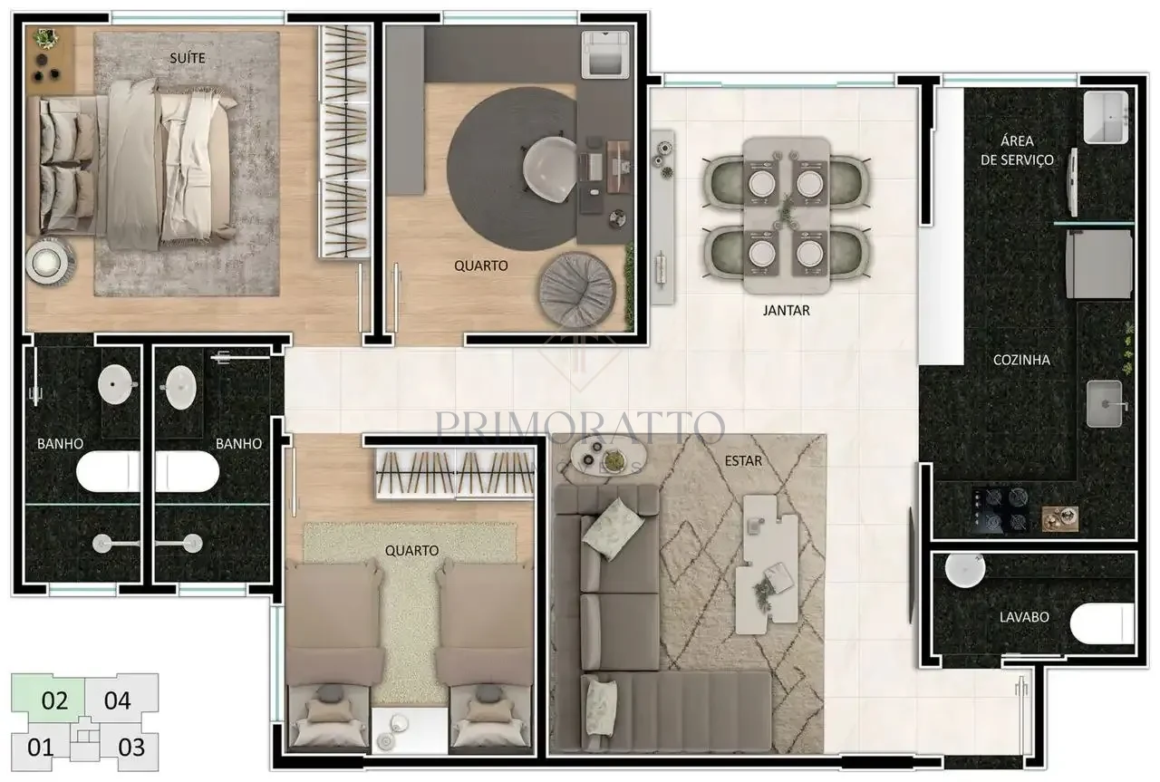 Apartamento Tipo 3 Quartos