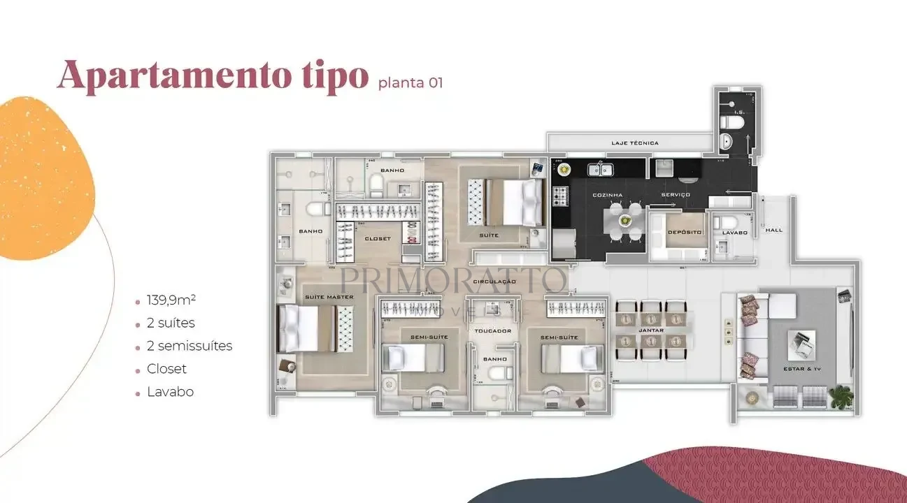 Tipo A · 4 Quartos · Opção 01