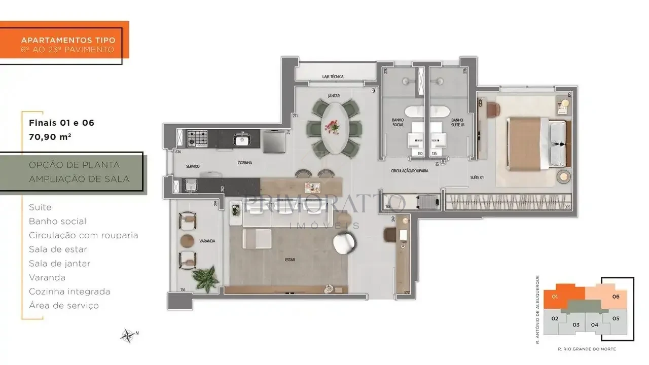 Apartamento Tipo · Finais 01 e 06
