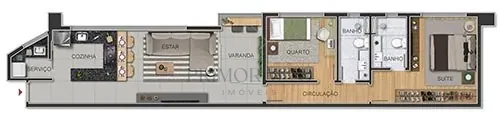 Apartamento tipo · 2 quartos · 82 m² · opção 2