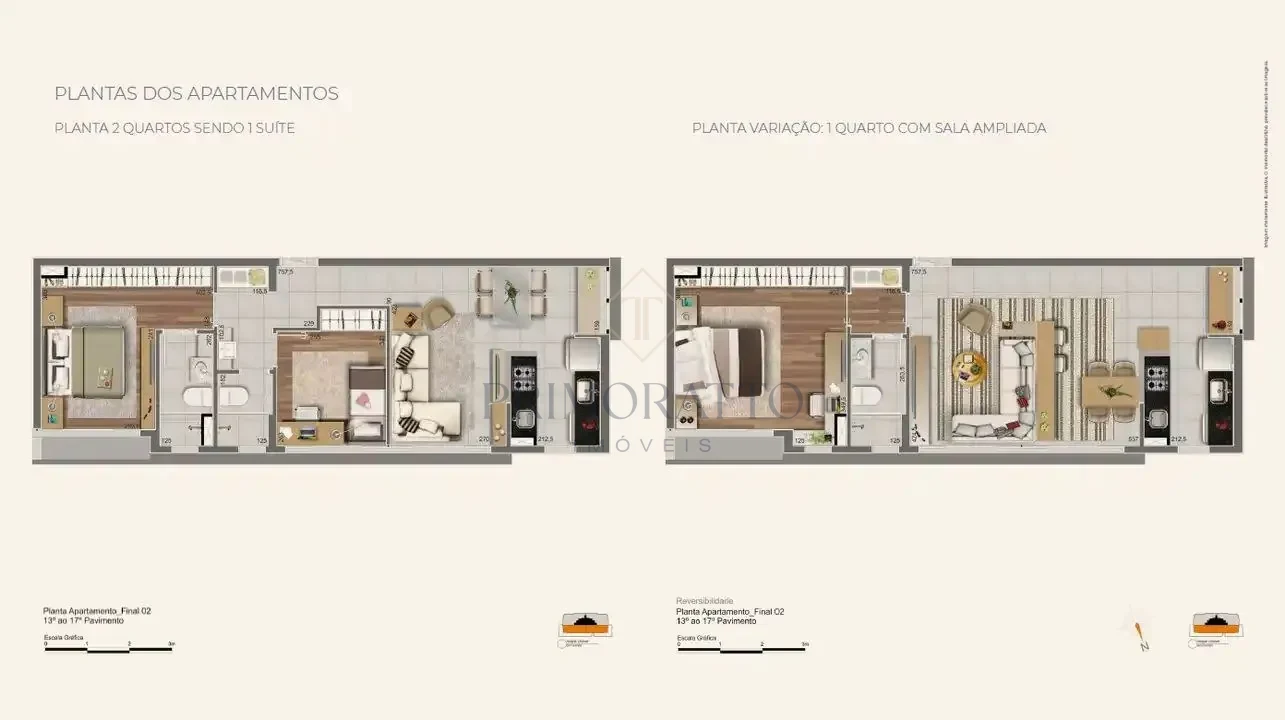 Apartamento Tipo 02 · 13º ao 17º Pavimento