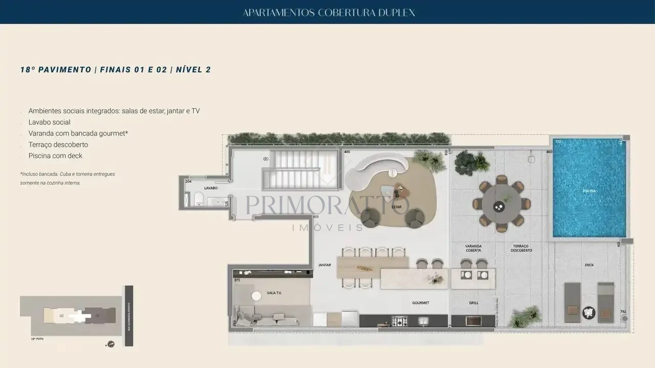 Cobertura Duplex Nivel 2 Piscina