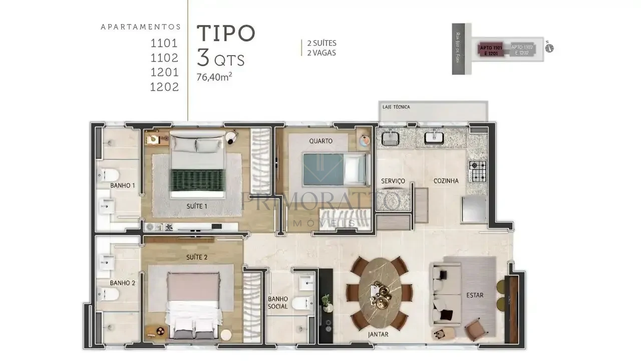 Apartamento Tipo 11 Ao 12 Pavimento
