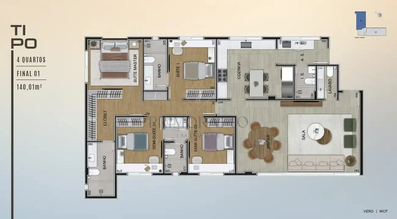 Apartamento Tipo Final 01 Opcao 4 Quartos